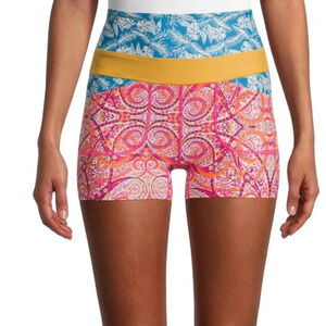 FREE PEOPLE MOVEMENT Mixed-Print Shorts Sz S